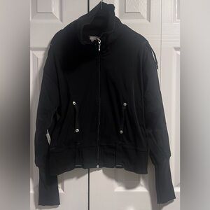 Women's Joy Li Black High Collared Zip Up Jacket
